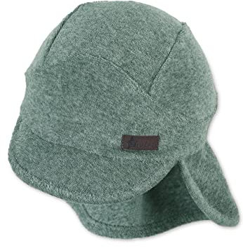 Sterntaler Baby Unisex Schirmmütze Baby Schirmmütze Nackenschutz Frottee - Schirmmütze Baby, Baby Mützen - aus Baumwolle - dunkelgrün, 45