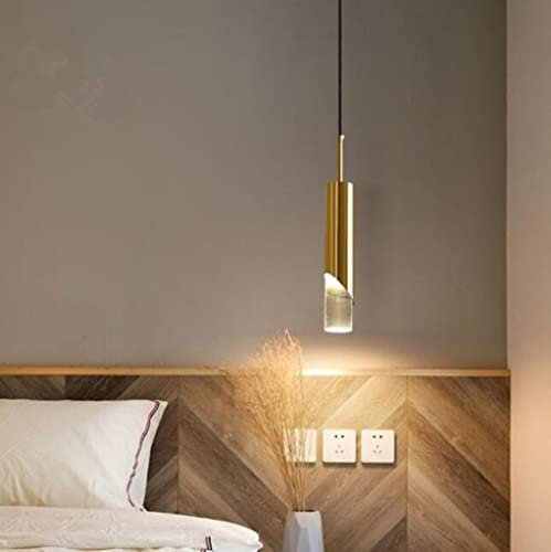 SXYSXYSXY Lampe suspendue LED chambre table de chevet suspension moderne motif lumières suspendues minimalisme lustre 4500K lustre Pour salon salle à manger cuisine 6 * 30cm,D'or