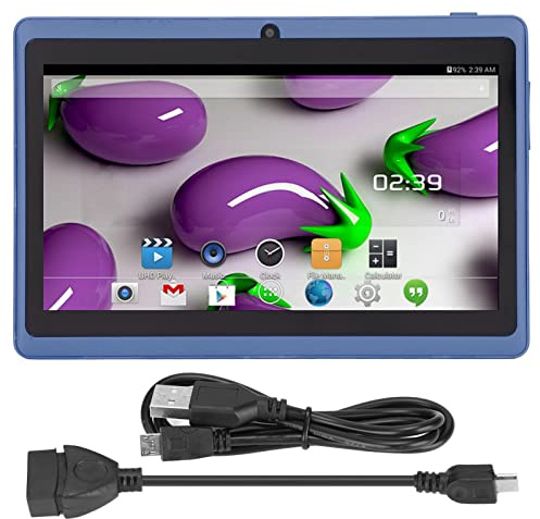 ciciglow Tablet PC da 7 Pollici, Protezione per Gli Occhi con CPU Quad per Tablet per Bambini, Mini Tablet con Supporto Rom da 8 GB WiFi Doppia Fotocamera per Android (Blu)