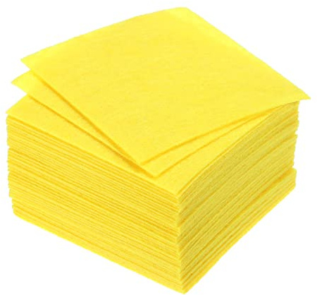 PATIKIL 42 Stück Weiche Filzblätter Selbstklebende Stoff Bastel Blätter Filzbasteln Helle Gelb 4 Zoll x 4 Zoll für DIY Hobby Dekoration
