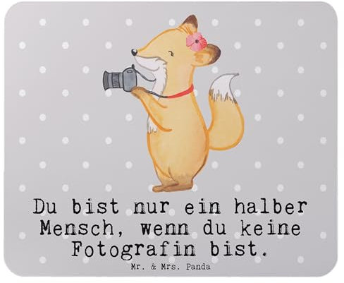 Mr. & Mrs. Panda Mauspad Fotografin Herz - Geschenk, Mausmatte, Spruch, pc Mousepad, Beruf, Fotografie, mousematte, Ausbildung, Lustig, Mausunterlage