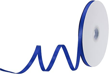 sourcing map 10 mm x 46 Meter Satinband, Doppelseitige Schleifenband Polyester Geschenkband für Deko Party Hochzeit Geburtstag Trauer Geschenkverpackung Band, Navy blau