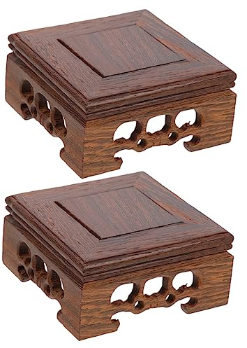 2Pcs Riser Base Quadrata Stand Pot Rack Patio Vintage Teiera Supporto Piccolo Acquario Stand Vaso Di Legno Mobili In Legno Giardino Bonsai Casa Piedistallo Ufficio Fiore