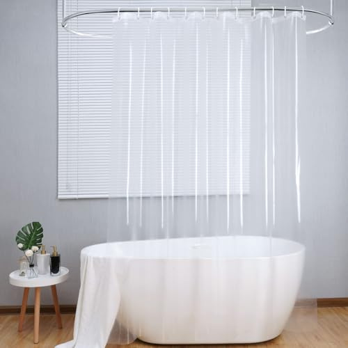 Loti Living Antimögel Duschdraperi – 180 x 200 cm - PEVA - Viktad Fåll - Inklusive Ringar - Anti-bakteriella Duschdraperier - Transparant