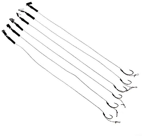 CWOQOCW 30 Stück Hair Rigs ohne Widerhaken für Karpfenangeln, Größe 6/8/10, 5,4 kg Zopf, Ideal für 14–16 mm Köder
