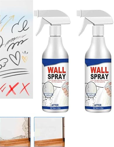 Pelinuar Vielseitige Wandreparaturfarbe, Wandsprühfarbe, Wasserbasis, weiße Peeling, deckt Fleckversiegelung Deckenfarbe, Fleckenentferner für Wand, Decke, Wand, Risse Reparatur (2 Stück)