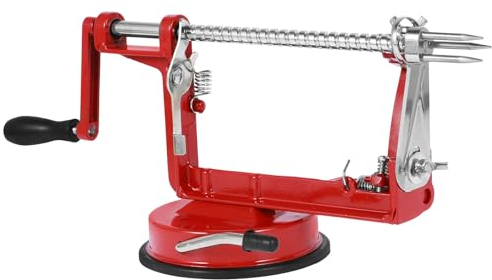Peeler Machine, Hand Crank Fruit Slicer Corer, Fruit Skin Cutter Corer Manual 3 in 1 Peeler Slicer Kitchen Tool Fruit Peel Remover Machine with Suction Base for Fruit