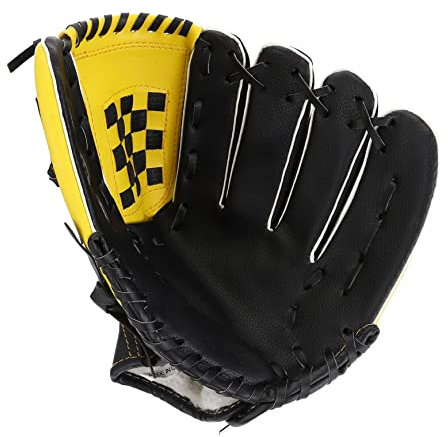 YARNOW 1pc Baseball Fielding Handschuh Pu Sport Handschuh Für Männer Frauen 11 5 Zoll Gelb Schwarz Baseball Handschuh