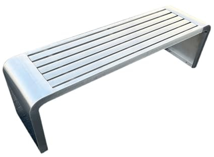 MMOU Gartenbank Metall Parkbank Wetterfest Sitzbank Eisenbank Ruhebank Retro-Stil Gartenmöbel Bank Garten Park Balkon Innenhof Sitzgelegenheiten, Rostfreier Stahl (Size : 100 * 40 * 45cm)