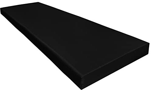 Foam & Upholstery Warehouse OUTDOOR 2 3 4 SEATER BENCH CUSHION WATER RESISTANT FABRIC GARDEN SEAT PADS (Black, 120cm x 60cm x 6 cm thick)