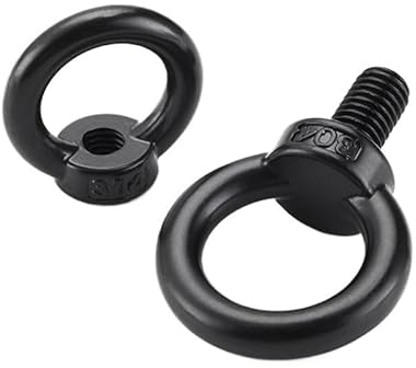 HESHUWEN Ringschraube 304 Edelstahl, Schwarze Beschichtung, Ringschrauben M3 M4 M5 M6 M8 M10 M12 M14 M16 M18 M20 M24, Ringschrauben und Muttern öSenschrauben(Ring Nuts ONLY)