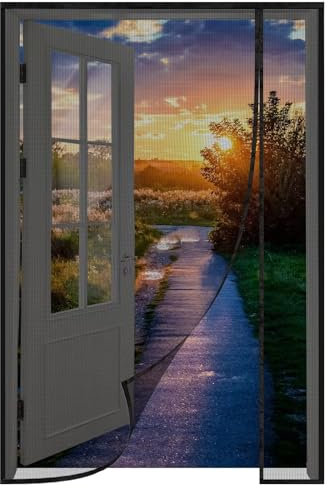 Zanzariera Magnetica per Porta del Balcone, Zanzariera Magnetica per Porta con Nastro con Gancio, 115x180cm Nera Zanzariera per Porte Senza Forare, Zanzariera per Balcone per Porta Balcone/Terrazza