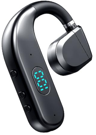 Bluetooth Earpiece Headset With Mic Single Open Outer Ear Air Bone Conduction Gym Headphones Over Ear Wireless Earbuds With Ear Hooks Sports Earphones Hands Free Bluetooth Earpiece for Driving Runners