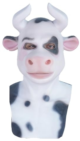 Máscara de vaca lechera de látex de cabeza completa, máscaras realistas para Halloween, carnaval, disfraz, fiesta, desfile, Halloween, máscara completa de látex