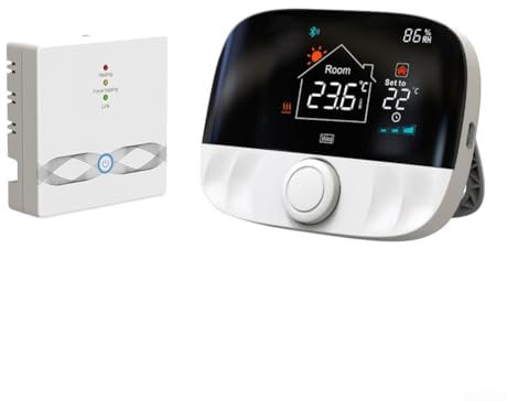 Entgoinggo Termostato wireless, Smart Home Wifi Termostato senza fili per caldaia a gas Smarts Lifes regolatore di temperatura (bianco)