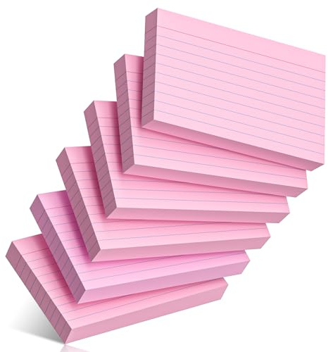 Karteikarten, 7,6 x 12,7 cm, liniert, rosa, Lernkarten, College-liniert für Büro, Schulbedarf und Heimorganisation, langlebige Lern-To-Do-Liste, Notizkarten mit linierten Linien, 300 Stück