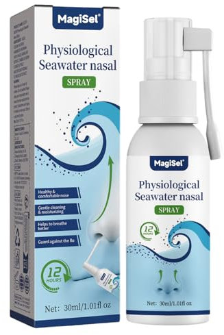 Meerwasser Schnupfenspray, Meerwasser Nasendusche, Meerwasser Nasenspray, Liquid Nasensprühgel, Meerwasser abschwellendes Nasenspray, reinigt und erfrischt die verstopfte Nase 30 ml
