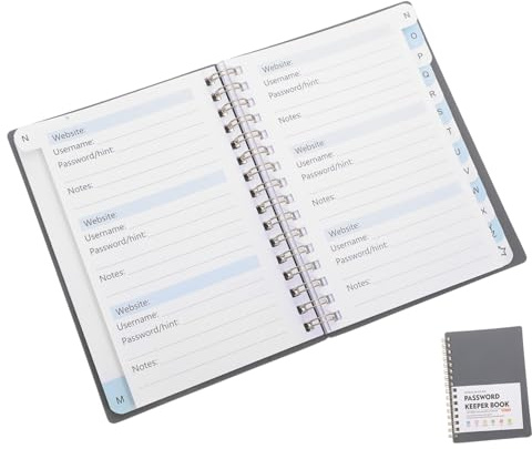 LALAFINA Passwortbuch Mit Alphabetischen Registerkarten Kleines Tragbares Adressbuch Für Website-anmeldungen Praktischer Passwort-Organizer Format Für Home Office