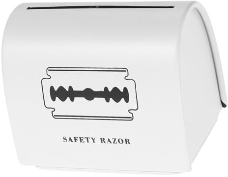 VALICLUD Contenedor para Desechar La Maquinilla De Afeitar Blanco, Caja De Eliminación Portátil, Capacidad Grande, Sellada Herméticamente para Uso Baño y Tocador