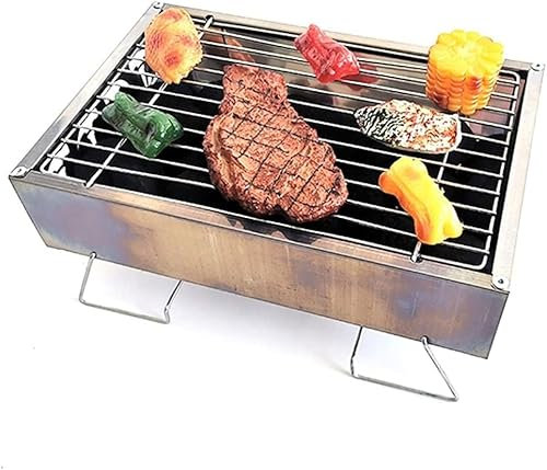 PNAJFUEL Mini Bbq Grill Portatile Pieghevole Grill per Barbecue Grill per Carbonella in Acciaio Inoxcolo Grill per Barbecue da Tavolo