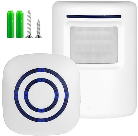 Detector de movimiento de puerta: inalámbrico con 38 tonos de timbre, alarma inalámbrica, sensor de movimiento PIR, timbre para tienda
