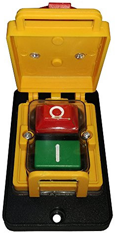 WEKONUMEX Interruptor pulsador de Parada de Emergencia, Interruptores pulsadores magnéticos de Encendido y Apagado industriales de Parada de Emergencia KJD12 de 250 V