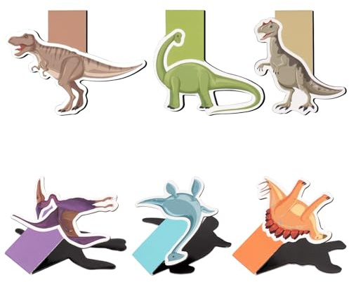 Magnetic Bookmark,6 Pack Dinosaur Themed Book Marker, Magnetic Bookmark Page Clip for Reading, Book Lovers