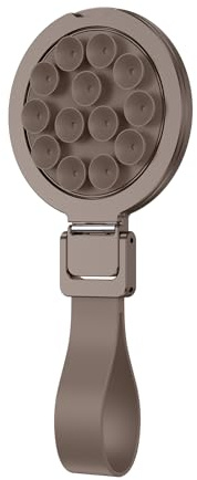 Magnetic Suction Cup Phone Mount, Magnetic Ring Grip Stand, Silicone Phone Ring Holder for iPhone, Hands-Free Mirror Shower Phone Holder Magnetic Suction Mount for Selfies&TikTok(Desert Gold)