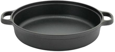 SLJYM - Sartén de hierro fundido pre-sazonado con doble oreja, varios tipos de estufas, hornos y cocinas de inducción