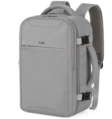 COOLIFE Ryanair Handgepäck 40x30x20, Rucksack Handgepäck Flugzeug Leicht | Handgepäck Rucksack 40x30x20 mit 15.6 Zoll Laptopfach für Kurztrips, Geschäftsreisen und Campus, Herren/Damen (Grau)