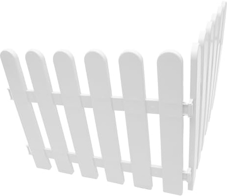 DOITOOL Bordure de Jardin Blanche en PVC 50x40 Cm 2 Pièces pour Patio et Pelouse, Clôture Portable Décorative pour Cour et Massif, Barrière Jardin Multi-usages Résistante et Réutilisable