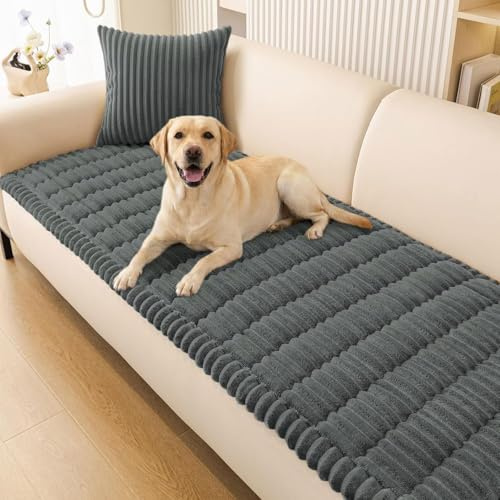 Homaxy Thick Soft Sofa Covers, Dark Grey, 70x180cm
