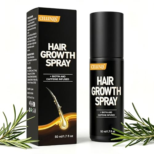 Hair Growth Serum for Women & Men, Hair Growth Spray with Rosemary & Biotin & Caffeine, Non-Greasy & Fast Absorbing Scalp Serum for Hair Thickening & Strengthening, 50ml