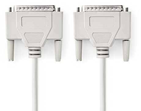 NEDIS Serielles Kabel | D-Sub 25-Pin Stecker | D-Sub 25-Pin Stecker | Vernickelt | rund | PVC | Elfenbein | Plastikbeutel 5.00 m 5.00 m