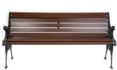 Sellon24® Parkbank Wetterfest Gartenbank Gusseisen Massiv Holz Kiefer Gestell Gartenmöbel Sitzbank (0121)