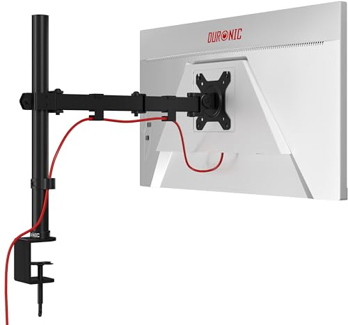 Duronic Single Monitor Arm DM151X3 Height Adjustable Monitors Stand Riser Clamp for 13”-32” PC screens Monitors Desk Mounts with VESA 75/100 Monitor Mount with 8kg capacity