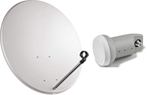 PARABOLA 40CM ACCIAIO ANTENNA SATELLITARE PER SKY,TIVUSAT+ LNB OCCHIO 1 USCITA