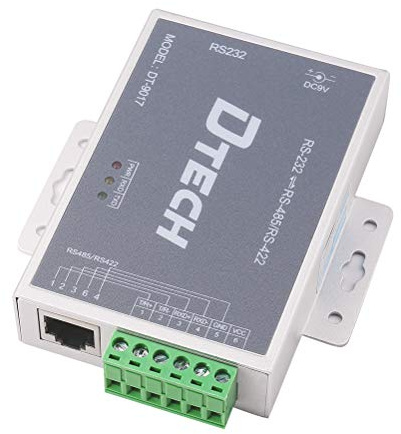 DTECH Bi-Directional Active RS232 to RS485 RS422 Serial Converter with Surge Protection 600W 15KV ESD DB9 to RJ45 Phoenix Contacts Adapter Power Supply TX RX LEDs for Long Haul Data Communication
