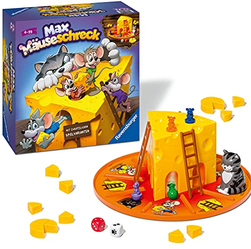 Ravensburger Kinderspiele 24562 - Max Mäuseschreck - Würfelspiel für 2 bis 4 Spieler, Kinderspiel ab 4 Jahren - Geburtstagsgeschenke