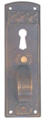 Antikhof Möbelbeschlag Jugendstil Messing geprägt Patiniert,Größe:3,3x10,0cm Bestellnummer: JMLB704