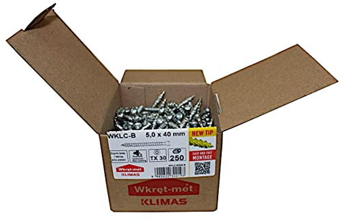 KAUFDAS Winkelbeschlagschraube 5,0 x 40 mm - 250 St. Holzverbinderschrauben mit ETA