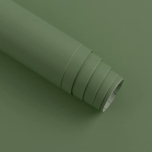 Timeet Selbstklebende Tapete Grün Strukturiert Klebefolie Möbel Dunkelgrün Möbelfolie Selbstklebend Natürlicher Stil 60x500CM Dekofolie Wasserfest Aufkleber Vinyl Folie für Möbel, Küche, Wand