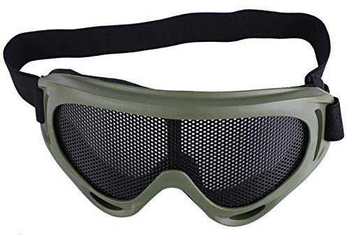 Joyzan Sport Mesh Schutzbrille, luftweiche taktische Schutzbrille stoßfeste Schutzbrille Kriegsspiel-Schießbrille mit flachem Drahtgeflecht für Paintball Spiele Cs Radfahren Outdoor Sport