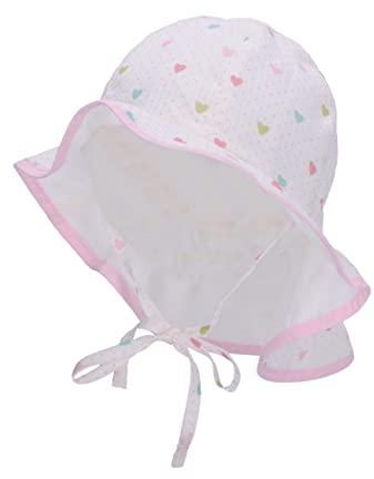Sterntaler Baby Mädchen Hut Baby Sonnenhut Herzi - Baby Hut, Kopfbedeckung Baby Sommer, Sommerhut Baby - aus Baumwolle - beige, 45