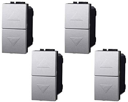 4 Pezzi Pulsante Doppio Saliscendi, Compatibile Con Bticino Living Light (Grigio)