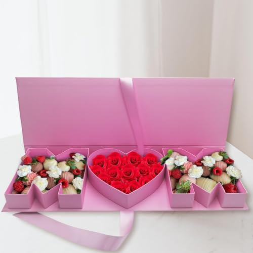 Leerer befüllbarer Kartonbuchstabe Ich liebe dich Geformte Geschenkbox Verpackung von Blumenbonbons (M Heart M, Rosa)
