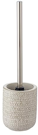 WENKO WC-Garnitur Mod. Pergole freistehende Klobürste aus Keramik mit Edelstahlbürstenstiel WC-Bürstenhalter für Bad und Toilette creme beige Bürstenkopf wechselbar Ø 10,5 x 38,5 cm Bürstenkopf Ø 8 cm