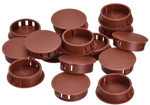QUARKZMAN 32mm/1.26 Abdeckstopfen Kunststoff, 16 Stück Flache runde Putzdeckel für Steckdosen zum Verschließen von Möbeln, rote Blindstopfen Abdeckkappen Verschlusskappen für Paneele