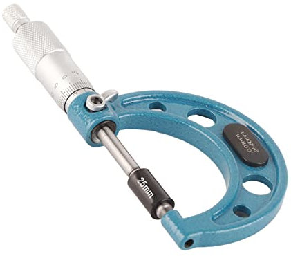 Micrometro Esterno in Acciaio Inossidabile, Strumento di Misurazione con Spessore in Acciaio Ad Alta Precisione da 0,01 Mm (25-50MM)