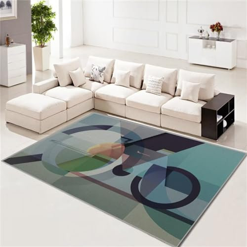TocoLa Babyzimmer Teppich Teppich Wohnzimmer Bunt Outdoorküche Kinderzimmer Teppich Farbe geometrisches Design Haushalt Nachttisch Teppich Schalldämmung Komfortabel Zimmer Einrichtung 140X200cm